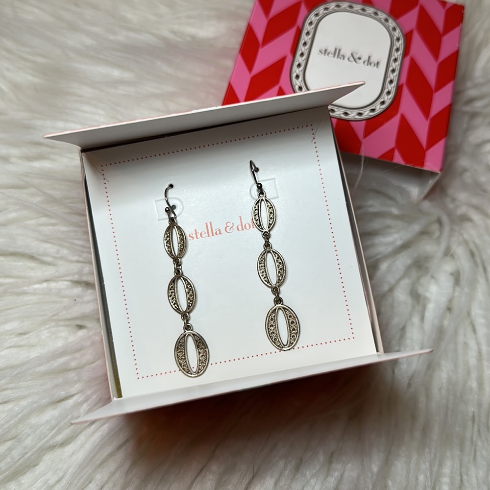 Stella & Dot • silver, Kimberly drop earrings